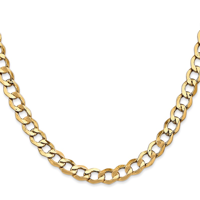 14k 6.5mm Semi-Solid Curb Chain