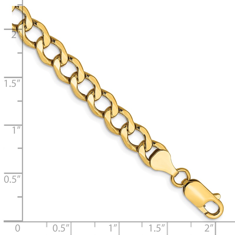 14k 6.5mm Semi-Solid Curb Chain