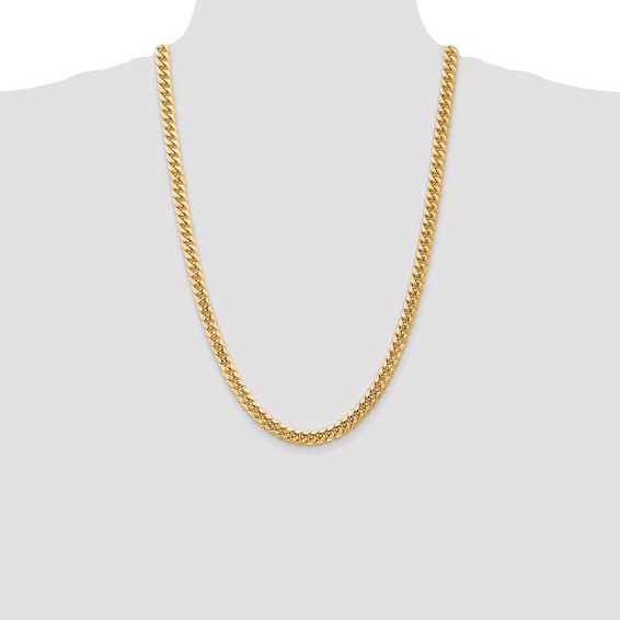 Leslie's 14k 6.75mm Semi-Solid Miami Cuban Chain