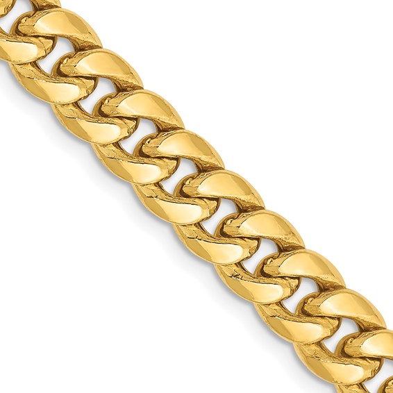 Leslie's 14k 6.75mm Semi-Solid Miami Cuban Chain