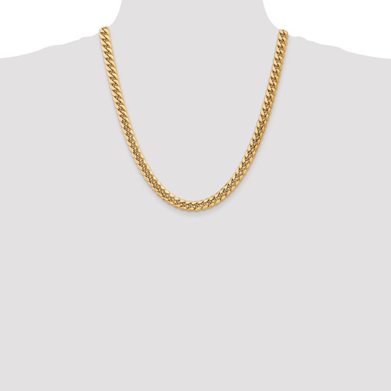 Leslie's 14k 7.3mm Semi-Solid Miami Cuban Chain