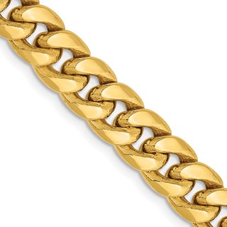 Leslie's 14k 7.3mm Semi-Solid Miami Cuban Chain
