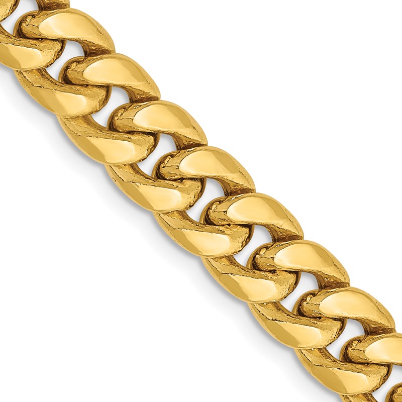 14k 7.3mm Semi-Solid Miami Cuban Chain