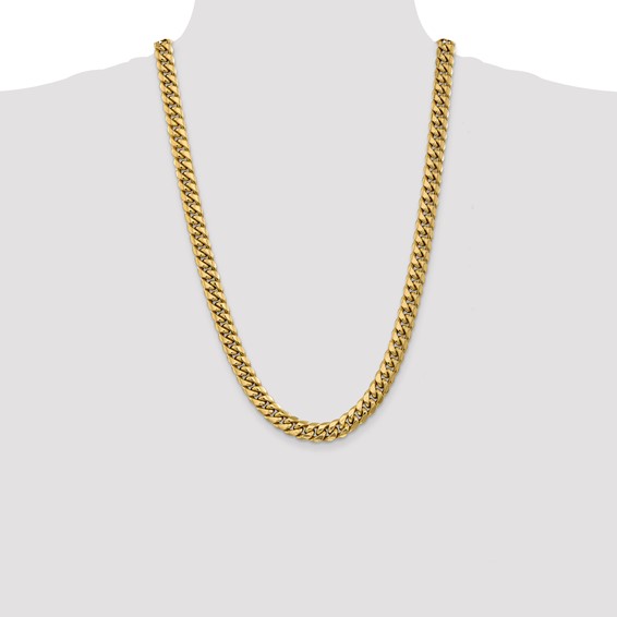 Leslie's 14k 9.3mm Semi-Solid Miami Cuban Chain
