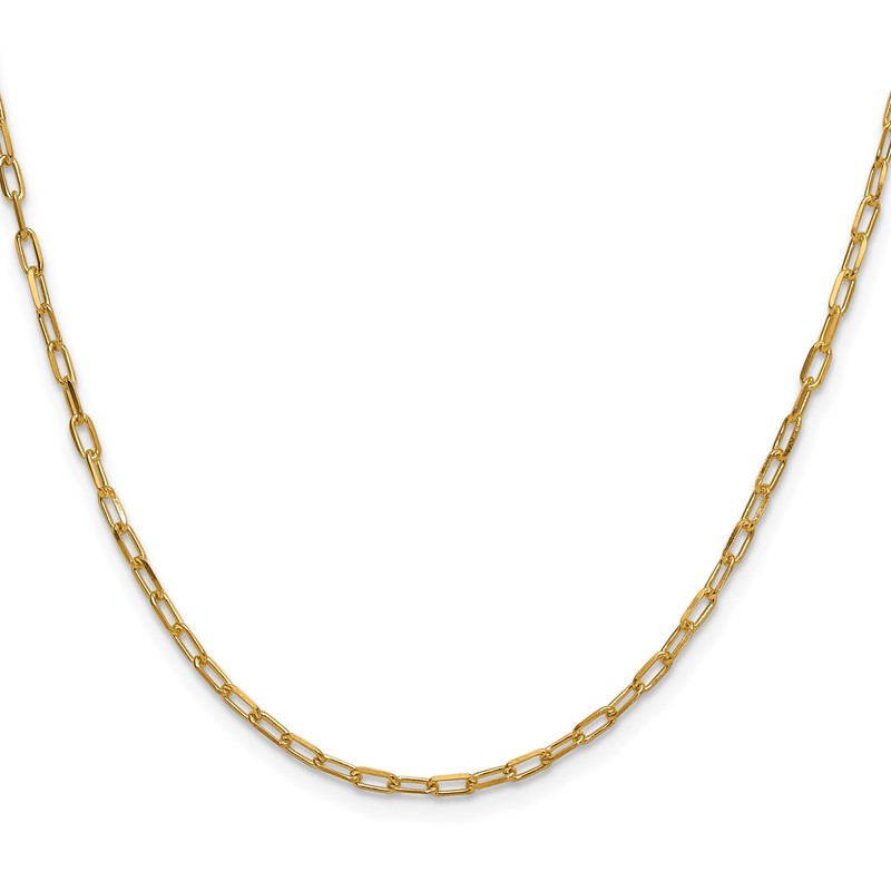 14k 2.2mm Solid Beveled D/C Paperclip Chain