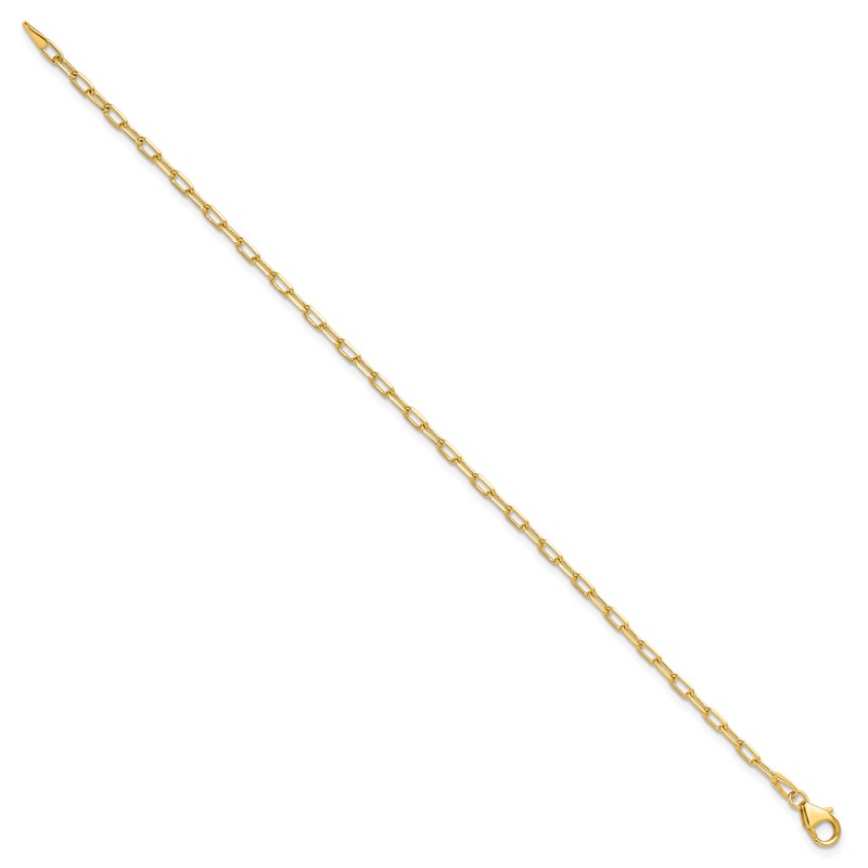 14k 2.2mm Solid Beveled D/C Paperclip Chain