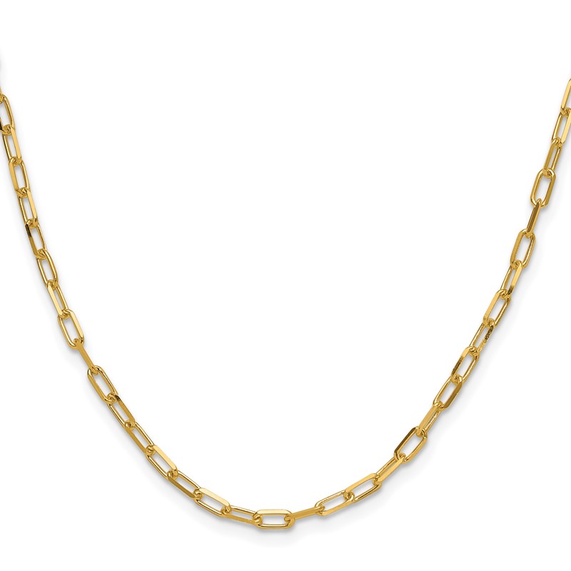14k 3.0mm Solid Beveled D/C Paperclip Chain