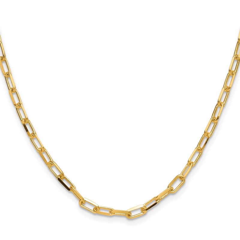 14k 3.5mm Solid Beveled D/C Paperclip Chain