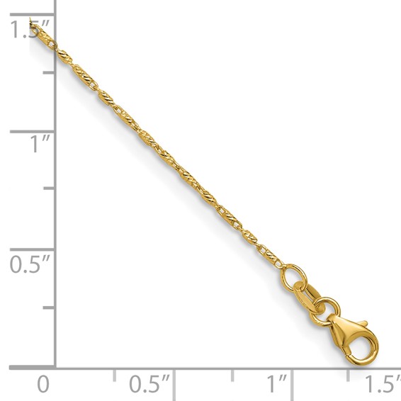 Leslie's Polished and Diamond Cut Fancy Link Chain Bracelets