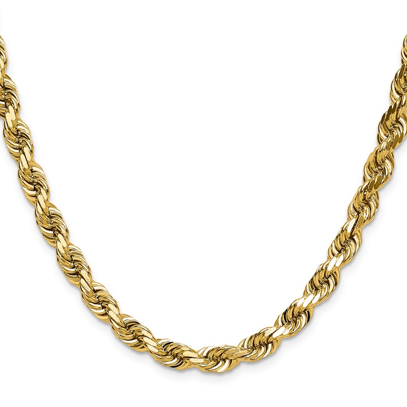 14K 6.5mm Diamond-Cut Rope Chain