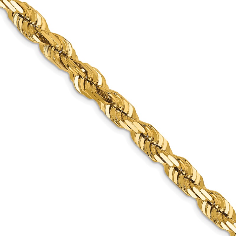 14K 6.5mm Diamond-Cut Rope Chain