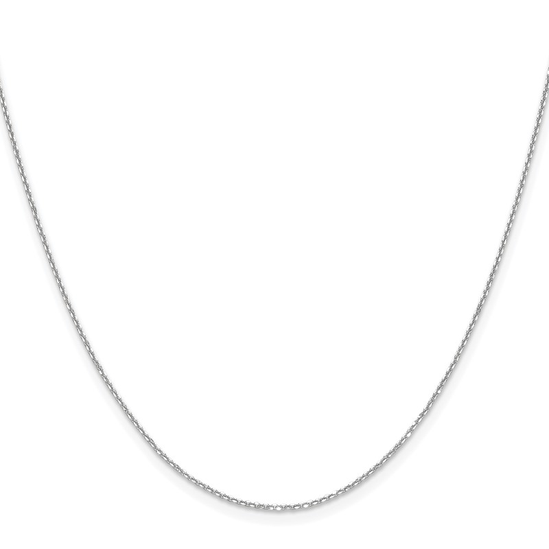14K White Gold 1.1mm D/C Round Cable Chain