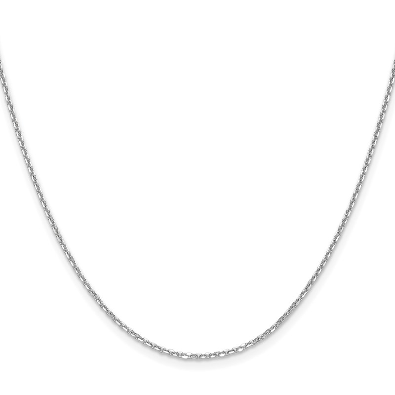 14K White Gold 1.45mm D/C Round Cable Chain