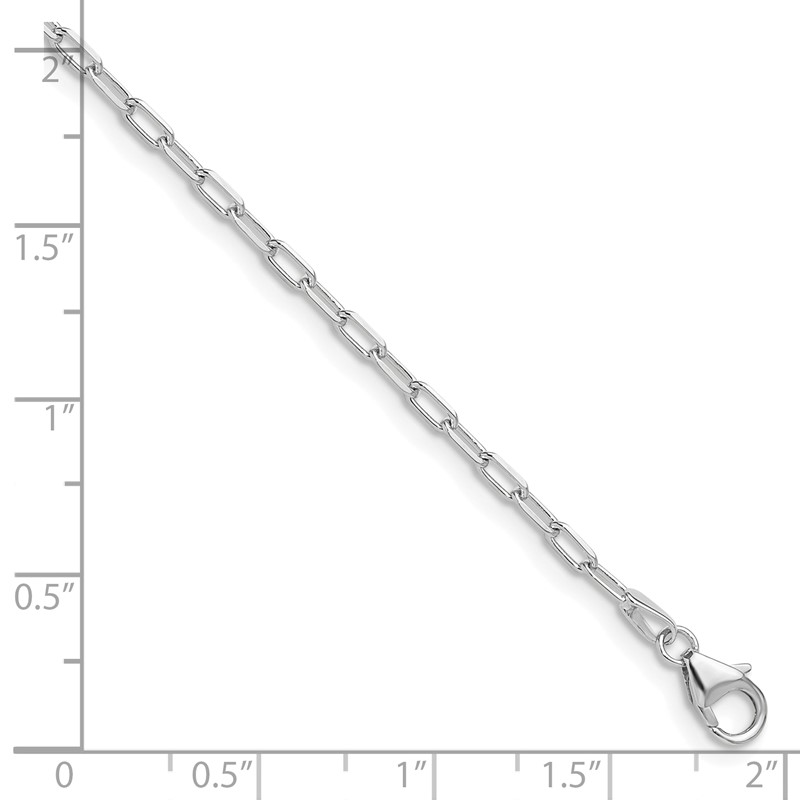 14k WG 2.2mm Solid Beveled D/C Paperclip Chain