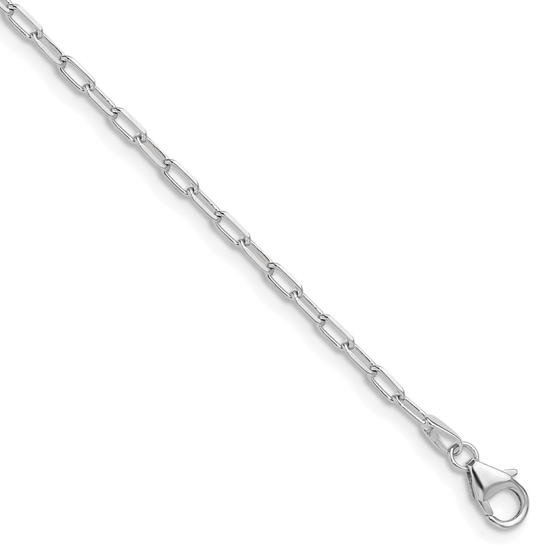 14k WG 2.2mm Solid Beveled D/C Paperclip Chain