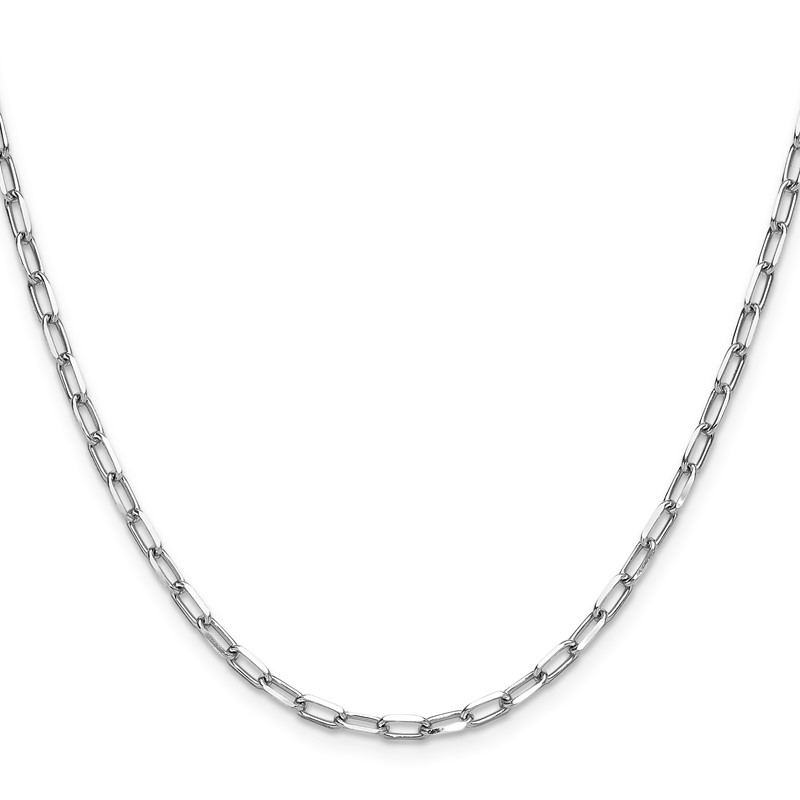 14k WG 3.0mm Solid Beveled D/C Paperclip Chain