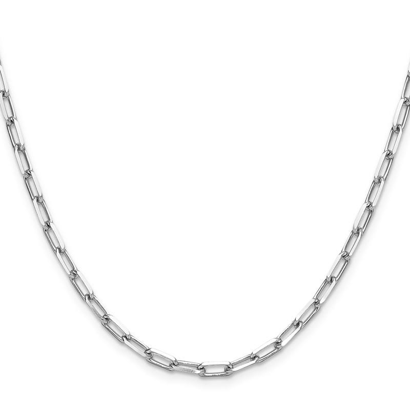 14k WG 3.5mm Solid Beveled D/C Paperclip Chain