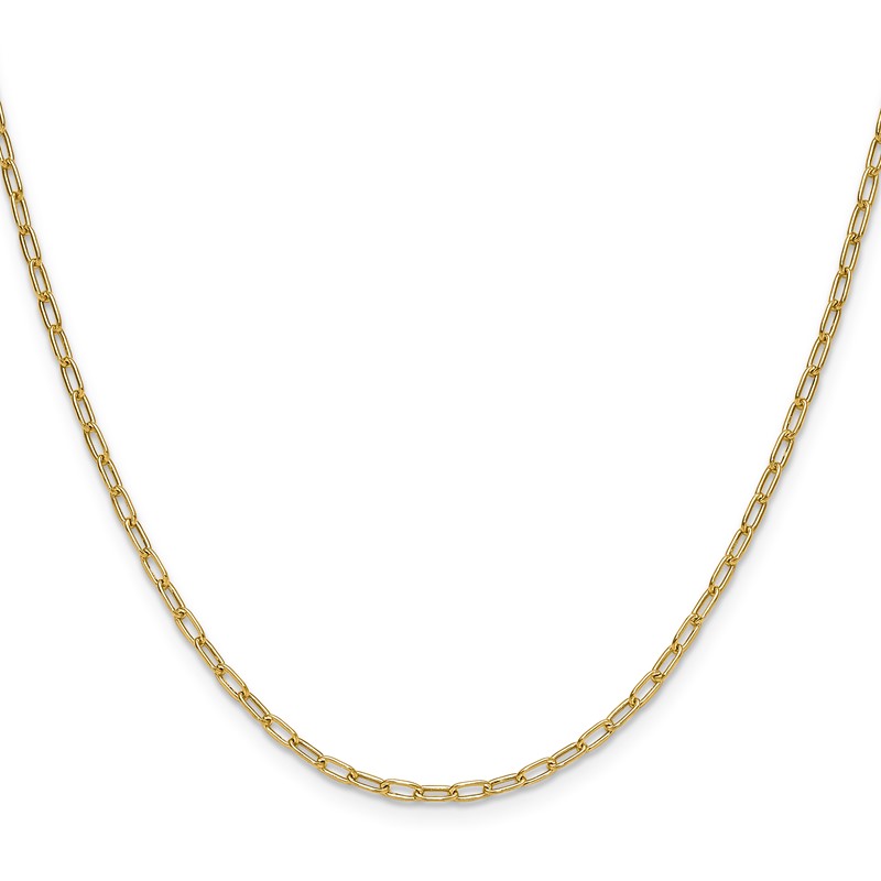 14k 2.2mm Semi-Solid Paperclip Chain
