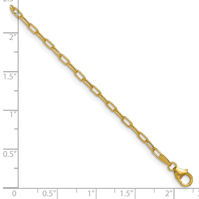 14k 2.2mm Semi-Solid Paperclip Chain