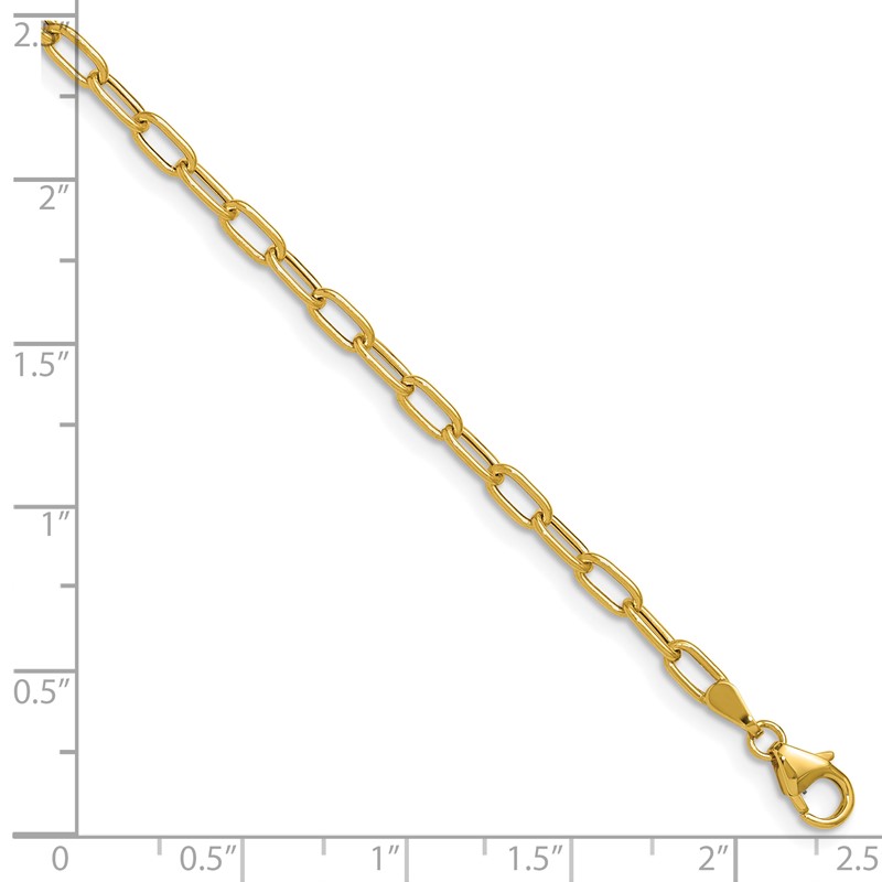 14k 3.0mm Semi-Solid Paperclip Chain