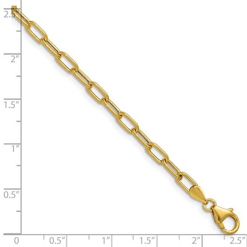 14k 3.7mm Semi-Solid Paperclip Chain