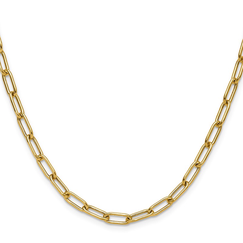 14k 4.5mm Semi-Solid Paperclip Chain