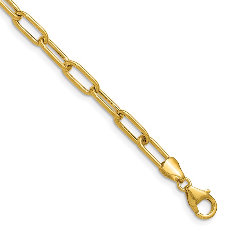 14k 4.5mm Semi-Solid Paperclip Chain