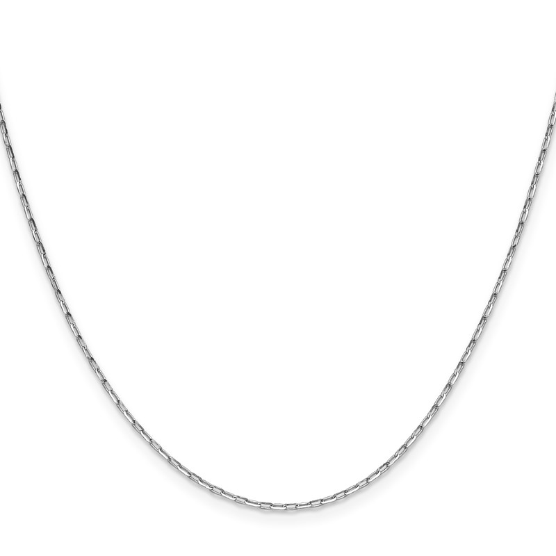 14K White Gold 1.4mm D/C Open Long Link Cable Chain
