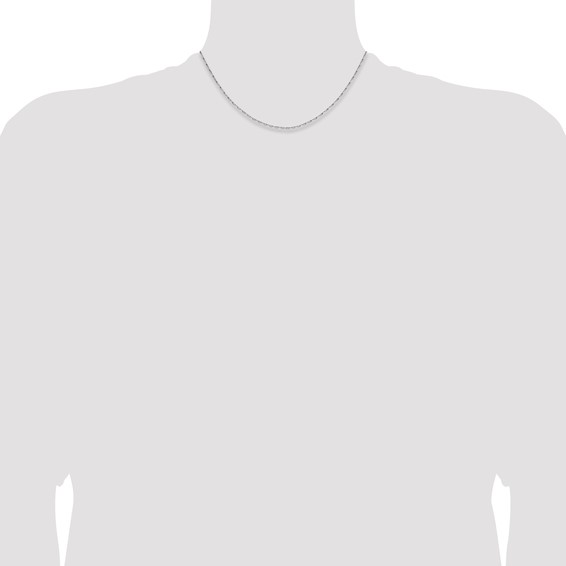 Leslie's 14K White Gold 1.4mm D/C Open Long Link Cable Chain