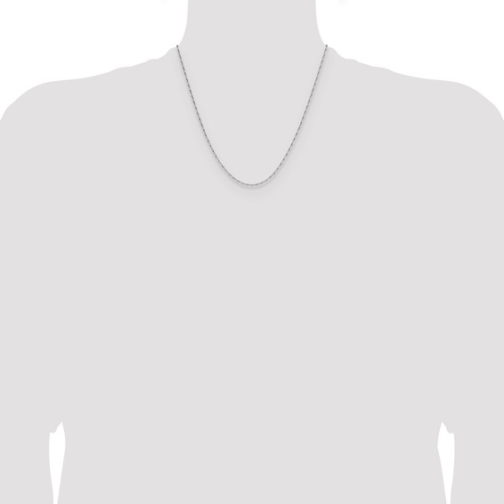 Leslie's 14K White Gold 1.4mm D/C Open Long Link Cable Chain