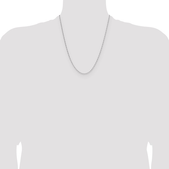 Leslie's 14K White Gold 1.4mm D/C Open Long Link Cable Chain