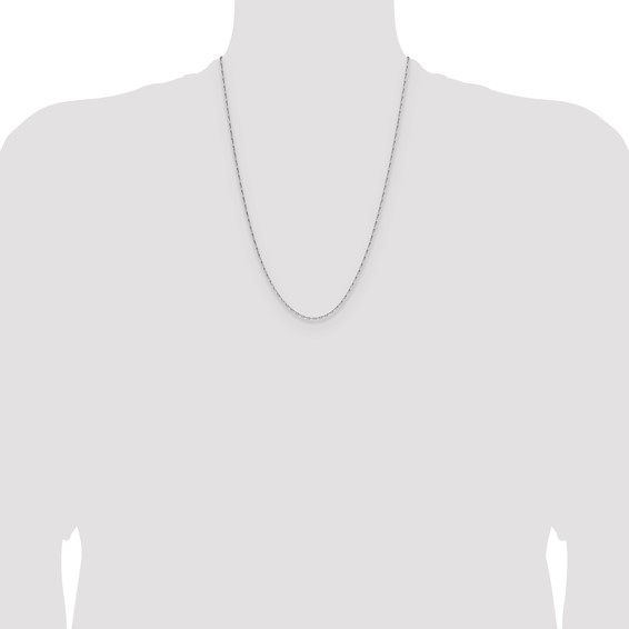Leslie's 14K White Gold 1.4mm D/C Open Long Link Cable Chain