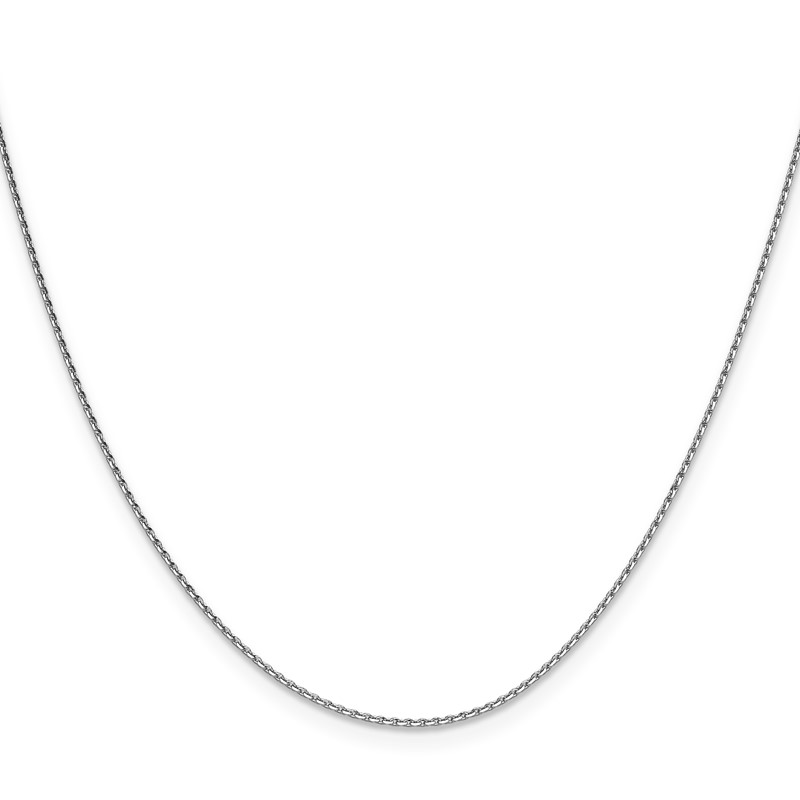 14K White Gold 1mm D/C Oval Link Chain