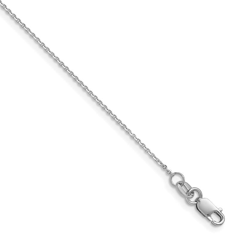 14K White Gold 1mm D/C Oval Link Chain