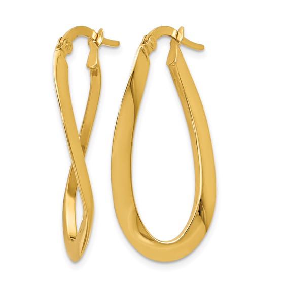 Leslie's 14K Polished Oval Hoop Earrings