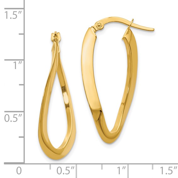 Leslie's 14K Polished Oval Hoop Earrings