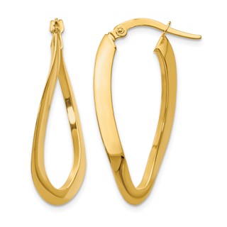 Leslie's 14K Polished Oval Hoop Earrings