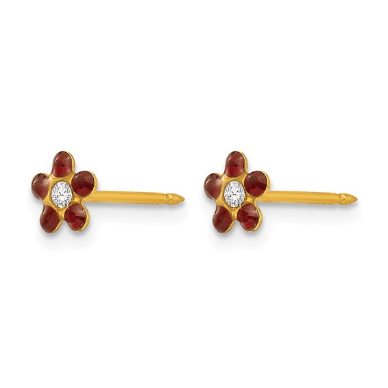 Inverness 14k Crystal Birthstone Flower Earrings