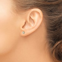 Inverness 14K March Light Blue Crystal Birthstone Flower Post Piercing Earrings view 3