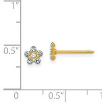Inverness 14K March Light Blue Crystal Birthstone Flower Post Piercing Earrings view 4
