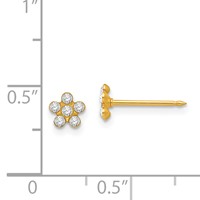 Inverness 14K Yellow Gold April Crystal Birthstone Flower Post Piercing Earrings view 4