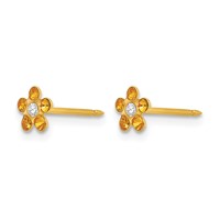 Inverness 14K Yellow Gold November Yellow Crystal Birthstone Flower Post Piercing Earrings view 2