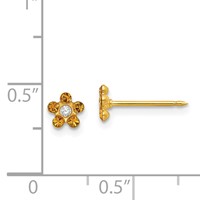 Inverness 14K Yellow Gold November Yellow Crystal Birthstone Flower Post Piercing Earrings view 4