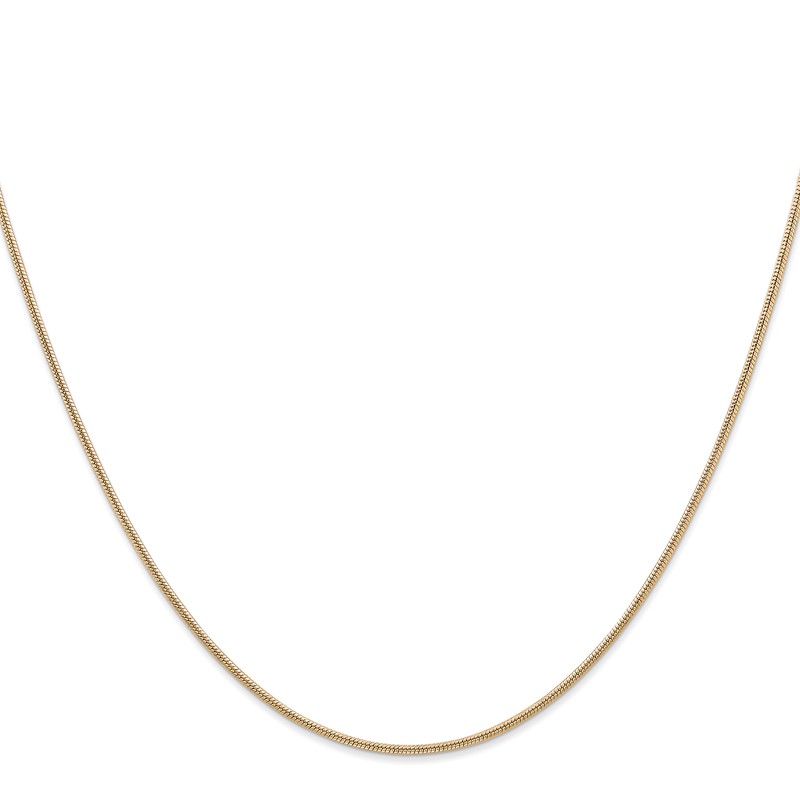 14K 1.3mm Round Snake Chain