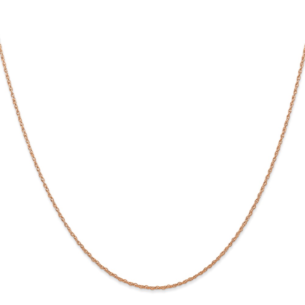 14K Rose Gold 18 inch Carded .7mm Cable Rope with Spring Ring Clasp Chain (7RR-18)