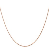 14K Rose Gold Carded.7mm Cable Rope Chain with Spring Ring Clasp, 16" view 2