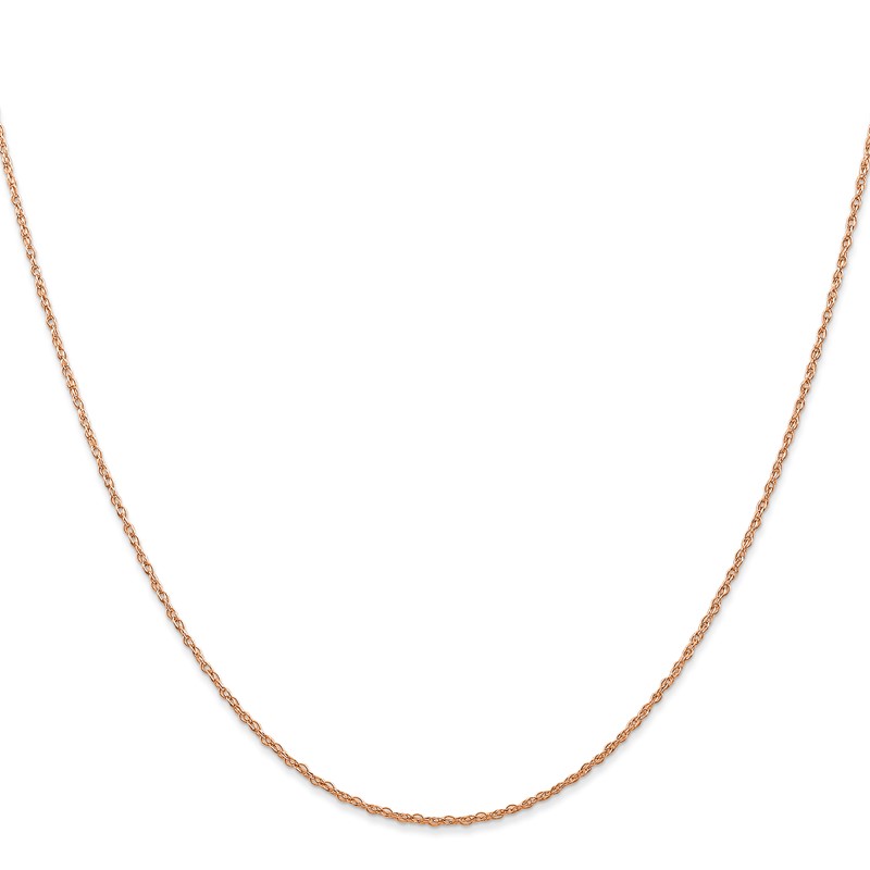 14K Rose Gold 24 inch Carded .7mm Cable Rope with Spring Ring Clasp Chain