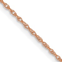 14K Rose Gold Carded.7mm Cable Rope Chain with Spring Ring Clasp, 16" view 1