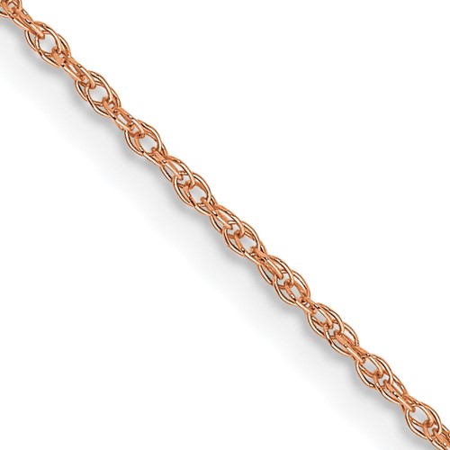 14K Rose Gold Carded.7mm Cable Rope Chain with Spring Ring Clasp, 16"