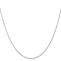 14K White Gold Carded .7mm Cable Rope Chain with Spring Ring Clasp - 16in view 2